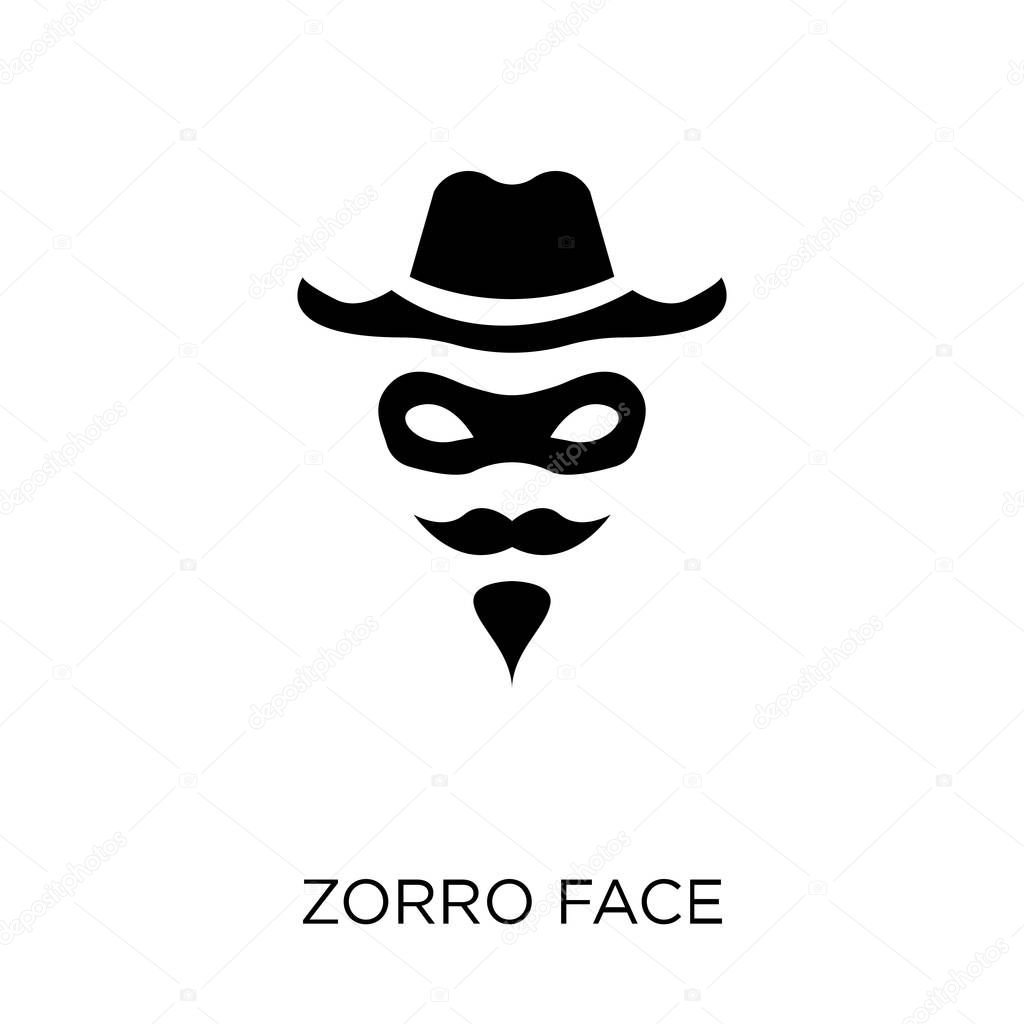 Zorro face icon. Zorro face symbol design from People collection. Simple element vector illustration on white background.