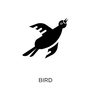 Kuş simgesi. Kuş simgesi tasarım hayvanlar koleksiyonundan. Basit öğe vektör çizim beyaz arka plan üzerinde.