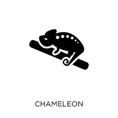 Bukalemun simgesi. Bukalemun sembolü tasarım hayvanlar koleksiyonundan. Basit öğe vektör çizim beyaz arka plan üzerinde.