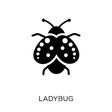 Uğur böceği simgesi. Uğur böceği sembolü tasarım hayvanlar koleksiyonundan. Basit öğe vektör çizim beyaz arka plan üzerinde.