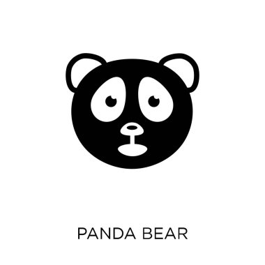 Ayı Panda simgesi. Ayı Panda sembolü tasarım hayvanlar koleksiyonundan. Basit öğe vektör çizim beyaz arka plan üzerinde.