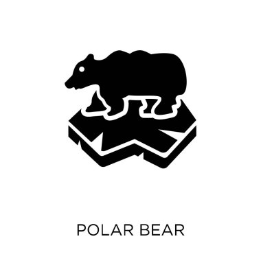 Kutup ayısı simgesi. Kutup ayısı sembolü tasarım hayvanlar koleksiyonundan. Basit öğe vektör çizim beyaz arka plan üzerinde.