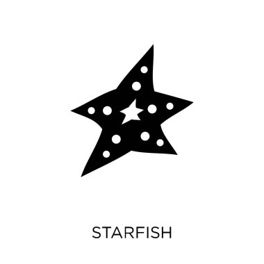 Deniz yıldızı simge. Deniz yıldızı simge tasarım hayvanlar koleksiyonundan. Basit öğe vektör çizim beyaz arka plan üzerinde.