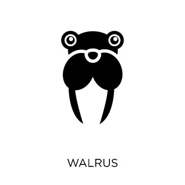 Mors simgesi. Mors sembolü tasarım hayvanlar koleksiyonundan. Basit öğe vektör çizim beyaz arka plan üzerinde.