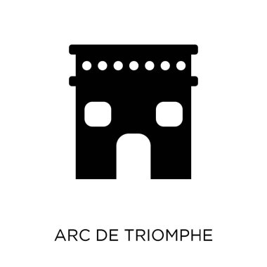 Arc de triomphe simgesi. Arc de triomphe sembolü tasarım mimari koleksiyonundan. Basit öğe vektör çizim beyaz arka plan üzerinde.