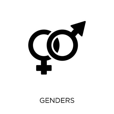 Cinsiyet simgesi. Cinsiyet sembolü tasarım düğün ve sevgi koleksiyonundan. Basit öğe vektör çizim beyaz arka plan üzerinde.