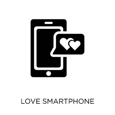 aşk akıllı telefon simgesi. Düğün ve sevgi Collection akıllı telefon simgesi tasarım seviyorum. Basit öğe vektör çizim beyaz arka plan üzerinde.