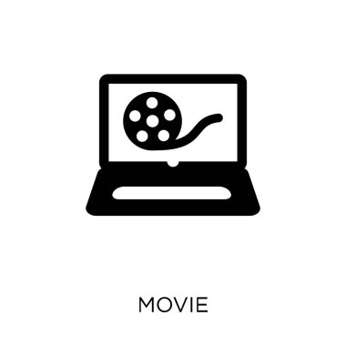 Film simgesi. Film simgesi tasarım sinema koleksiyonundan. Basit öğe vektör çizim beyaz arka plan üzerinde.