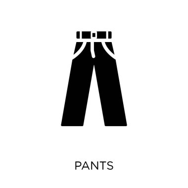 Pantolon simgesi. Simge tasarım kıyafetler koleksiyonundan pantolon. Basit öğe vektör çizim beyaz arka plan üzerinde.
