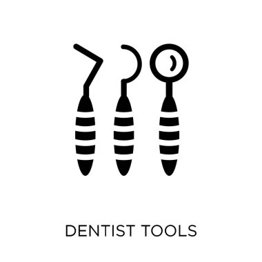Diş hekimi araçlar simgesi. Diş hekimi diş hekimi koleksiyonundan sembolü tasarım araçları. Basit öğe vektör çizim beyaz arka plan üzerinde.