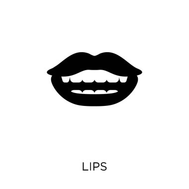 Dudak simgesi. Dudak simgesi tasarım diş hekimi koleksiyonundan. Basit öğe vektör çizim beyaz arka plan üzerinde.