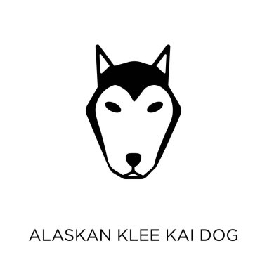 Alaskan Klee Kai köpek simgesi. Alaskan Klee Kai köpek sembolü tasarım köpekler koleksiyonundan. Basit öğe vektör çizim beyaz arka plan üzerinde.