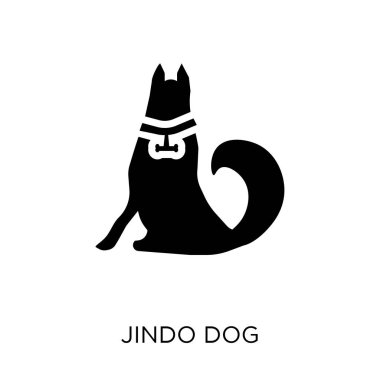Jindo köpek simgesi. Jindo köpek sembolü tasarım köpekler koleksiyonundan. Basit öğe vektör çizim beyaz arka plan üzerinde.