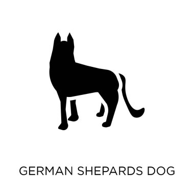 Alman Singularity Shepards köpek simgesi. Alman Singularity Shepards köpek köpekler koleksiyonundan sembolü tasarım. Basit öğe vektör çizim beyaz arka plan üzerinde.