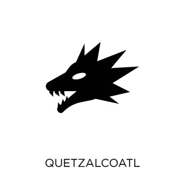 Quetzalcoatl simgesi. Quetzalcoatl sembolü tasarım masal koleksiyonundan. Basit öğe vektör çizim beyaz arka plan üzerinde.