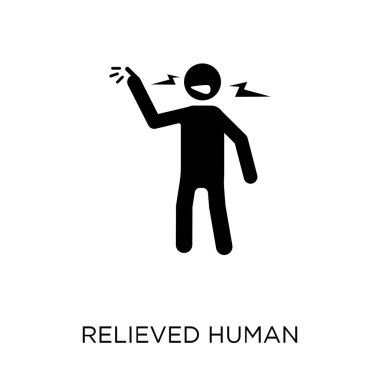 rahatlamış insan kutsal kişilerin resmi. insan sembolü tasarım duygular koleksiyonundan rahatladım. Basit öğe vektör çizim beyaz arka plan üzerinde.