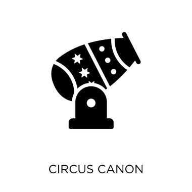 Sirk Canon simgesi. Sirk Canon sembol tasarımı sirk koleksiyonundan. Basit öğe vektör çizim beyaz arka plan üzerinde.