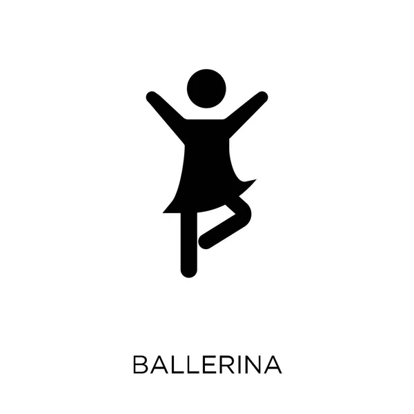 バレリーナのアイコン 活動や趣味のコレクションからバレリーナ シンボル デザイン 白い背景の上の単純な要素ベクトル図 — ストックベクタ