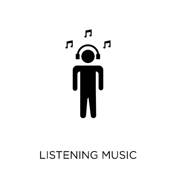 Icône Musique Écoute Listening Music Symbole Design Collection Activité Loisirs — Image vectorielle