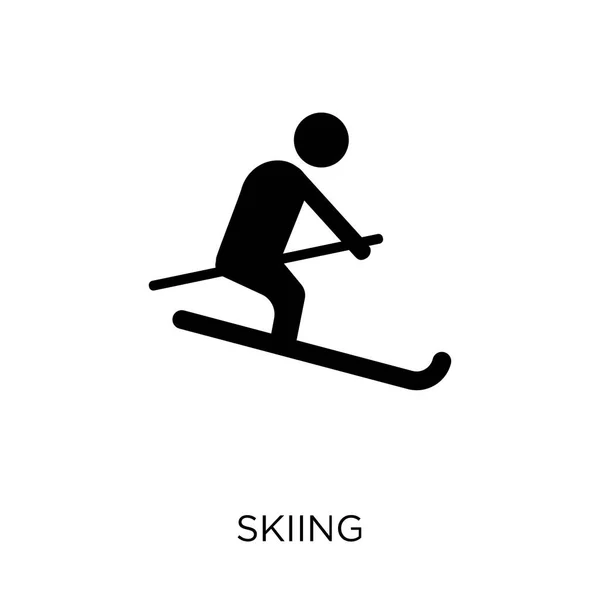 Skiing Icon Skiing Symbol Design Activity Hobbies Collection Simple Element — Stock Vector