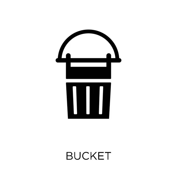 バケツのアイコン 農業とガーデニングのコレクションからバケット シンボル デザイン 白い背景の上の単純な要素ベクトル図 — ストックベクタ