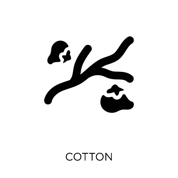 綿のアイコン 農業とガーデニングのコレクションから綿シンボル デザイン 白い背景の上の単純な要素ベクトル図 — ストックベクタ