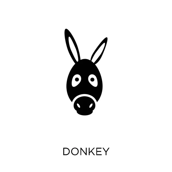 驴图标 从动物收藏的驴符号设计 简单的元素向量例证在白色背景 — 图库矢量图片