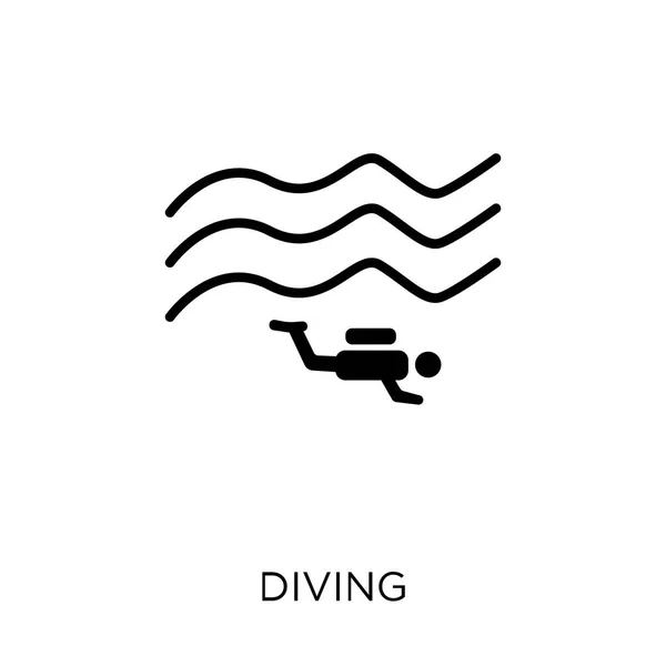潜水图标 潜水符号设计从旅游收藏 简单的元素向量例证在白色背景 — 图库矢量图片