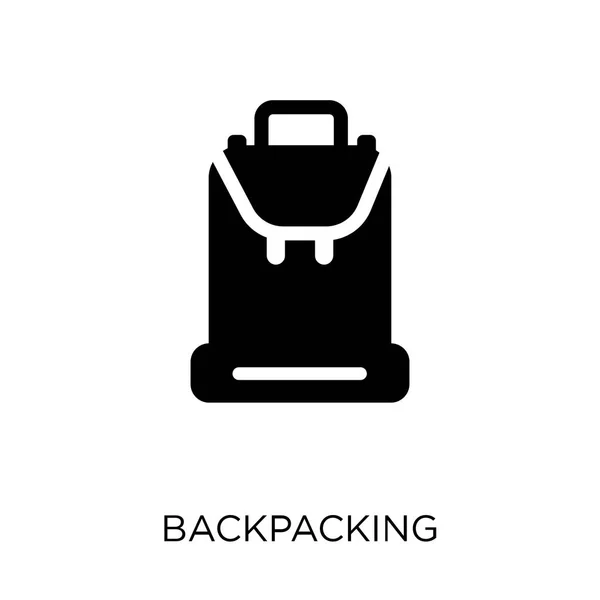 Backpacking Ikona Backpacking Symbol Designu Kolekce Architektury Jednoduchý Prvek Vektorové — Stockový vektor