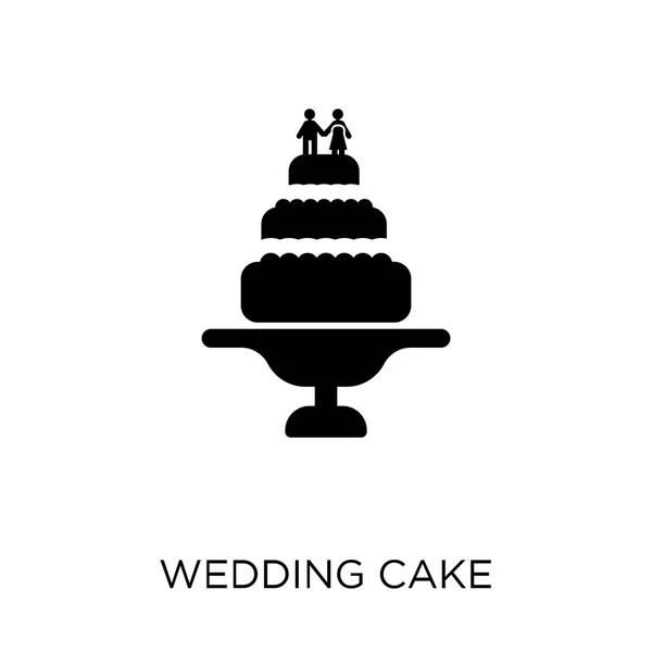Tort Weselny Ikona Tort Weselny Projekt Symbol Kolekcji Ślubnej Miłości — Wektor stockowy