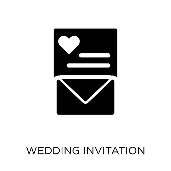 結婚式招待状のアイコン 結婚式招待状シンボル デザイン結婚式と愛のコレクションから 白い背景の上の単純な要素ベクトル図 — ストックベクタ