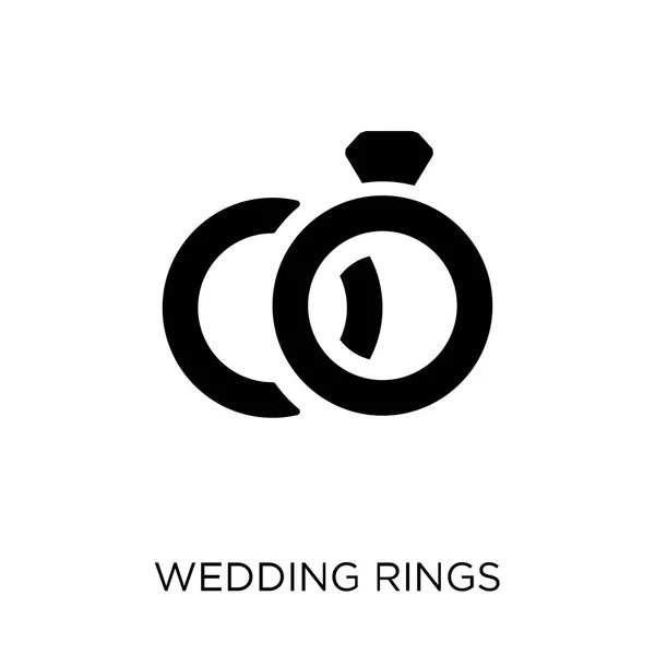 結婚指輪のアイコン 結婚指輪は 結婚と愛のコレクションからデザインをシンボルします 白い背景の上の単純な要素ベクトル図 — ストックベクタ