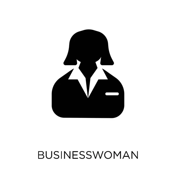 Icono Mujer Negocios Diseño Símbolo Mujer Negocios Colección Business Ilustración — Vector de stock