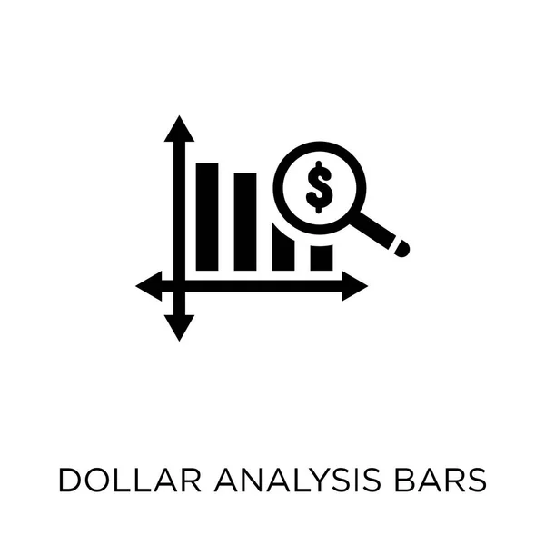 Icono Barras Análisis Dólar Diseño Símbolos Barras Análisis Dólar Colección — Vector de stock