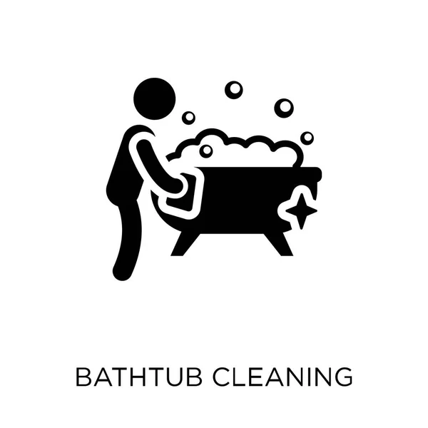 Bathtub cleaning icon. Bathtub cleaning symbol design from Cleaning collection. Simple element vector illustration on white background.