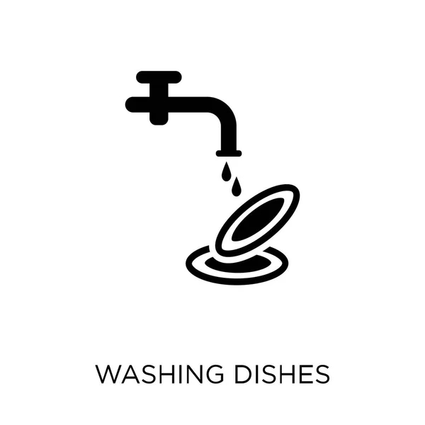 Washing Dishes Icon Washing Dishes Symbol Design Cleaning Collection Simple — Stock Vector