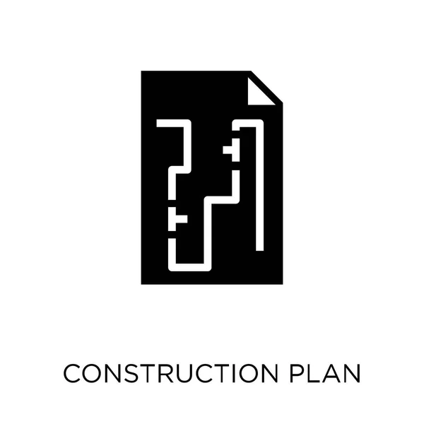Budowa Planu Ikona Projekt Budowlany Symbol Planu Kolekcji Construction Element — Wektor stockowy