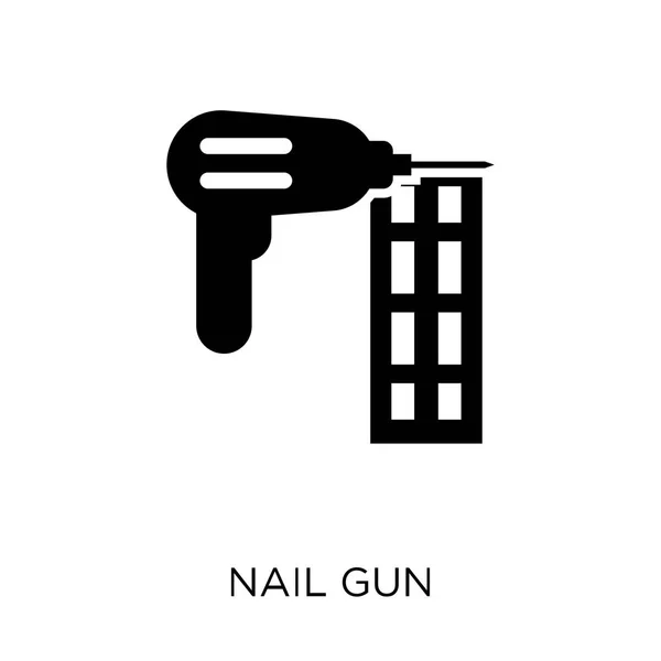 Nail Gun Ikona Paznokci Pistolet Projekt Symbol Kolekcji Construction Element — Wektor stockowy