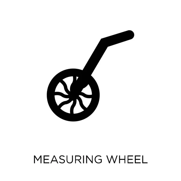 测量轮图标 从建筑集合测量车轮符号设计 简单的元素向量例证在白色背景 — 图库矢量图片