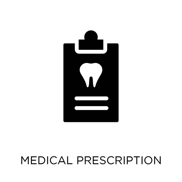 処方箋のアイコン 歯科医のコレクションから処方箋シンボル デザイン 白い背景の上の単純な要素ベクトル図 — ストックベクタ
