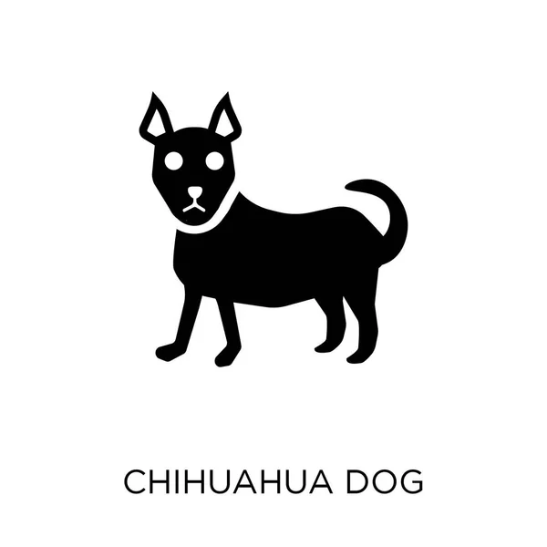 チワワ犬のアイコン チワワ犬のシンボル デザインの犬のコレクションから 白い背景の上の単純な要素ベクトル図 — ストックベクタ