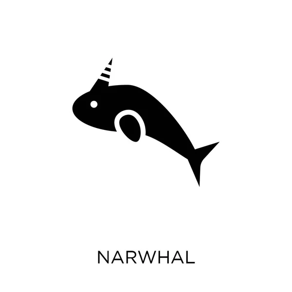 Значок Нарвал Нарвал Символ Дизайн Казки Колекції Простий Елемент Векторні — стоковий вектор