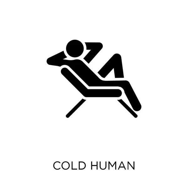 冷たい人間のアイコン 気持ちコレクションから冷たい人間シンボル デザイン 白い背景の上の単純な要素ベクトル図 — ストックベクタ