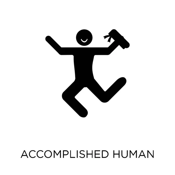 Icono Humano Consumado Diseño Símbolo Humano Logrado Colección Feelings Ilustración — Vector de stock