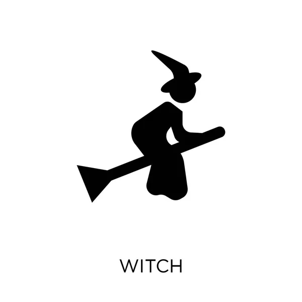 女巫图标 女巫符号设计从童话收藏 简单的元素向量例证在白色背景 — 图库矢量图片