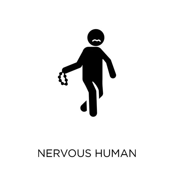 紧张的人类偶像 紧张的人类符号设计从感情收藏 简单的元素向量例证在白色背景 — 图库矢量图片