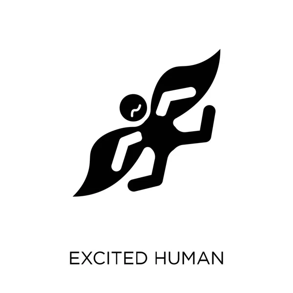 Icono Humano Excitado Diseño Símbolo Humano Emocionado Colección Feelings Ilustración — Vector de stock