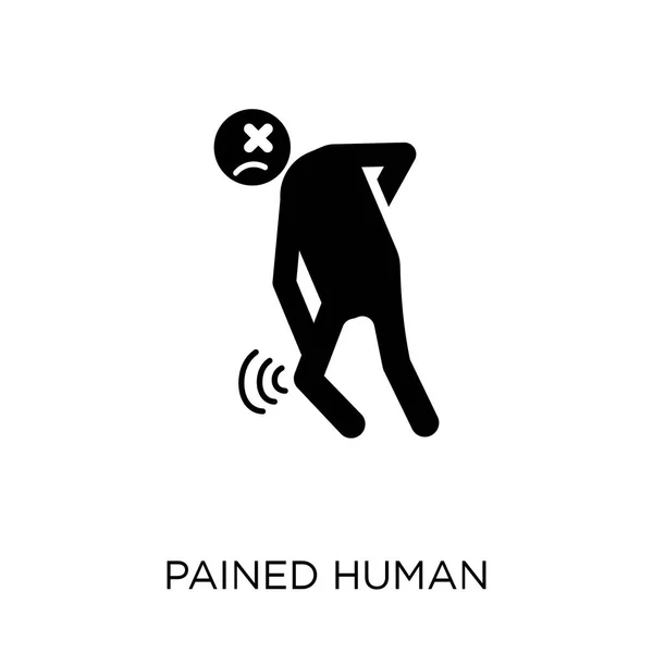 痛苦的人类偶像 痛苦的人的符号设计从感情收藏 简单的元素向量例证在白色背景 — 图库矢量图片