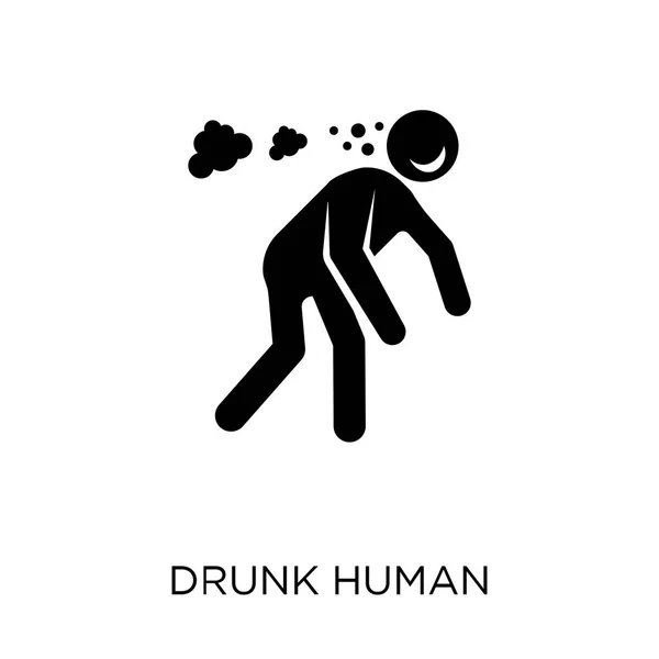 酔った人間のアイコン 気持ちコレクションから酔って人間シンボル デザイン 白い背景の上の単純な要素ベクトル図 — ストックベクタ