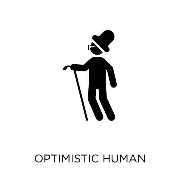 Icono Humano Optimista Diseño Optimista Símbolo Humano Colección Feelings Ilustración — Vector de stock